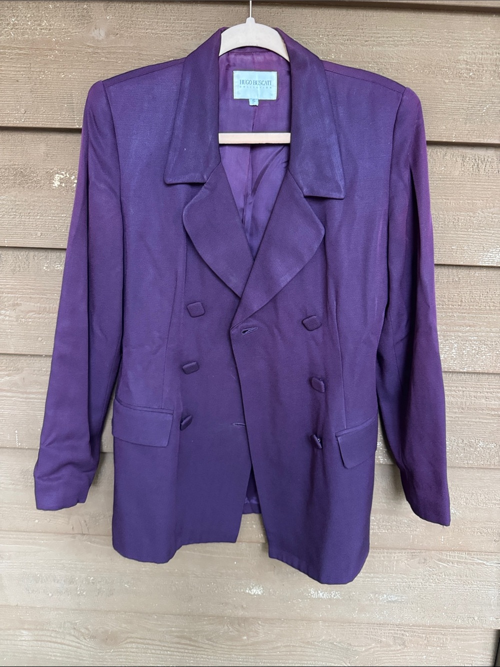 Hugo Buscati Purple Double-Breasted Pea Coat size 6